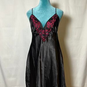 NWT Y2K Goth Fairy‎ Lingerie Slip Dress Black Lace